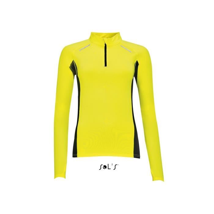 tee shirt femme jaune fluo