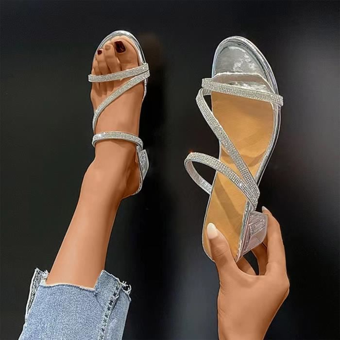sandale talon transparent