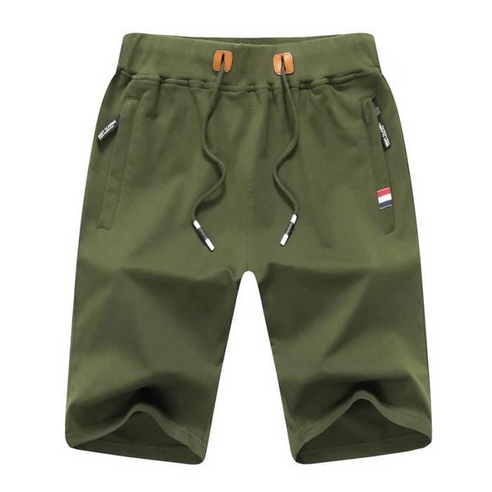 Short de Running Homme Respirant - INSFITY - Taille élastique - Vert Militaire