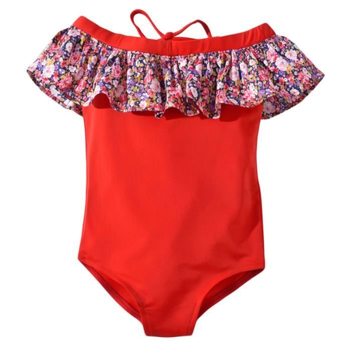 Maillots De Bain Enfant Bebe Fille Maillot De Une Piece En Bas Age De Combinaison Maillots De Ete Enfants De Rouge Undershirt Red Cdiscount Pret A Porter