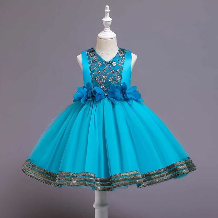 AGQT Robe Tutu En Tulle Bébé Fille - Robe D'Été Élégante 9 Mois à 5 Ans - Parfaite Pour Occasions Spéciales