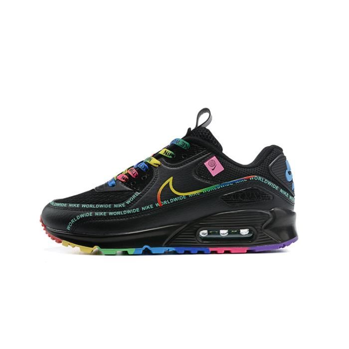 Baskets Nike Air max 90 Chaussures de running pour Homme Femme Noir -  Cdiscount Chaussures