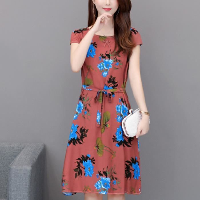 Robe femmes - d'?�t?� en coton imprim?� Floral pour Color_46 - Cdiscount Pr??t-?�-Porter