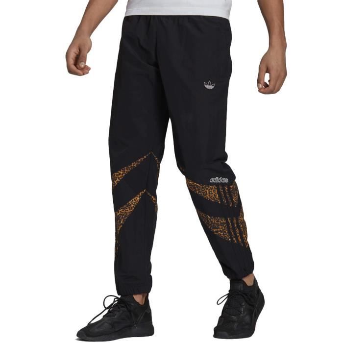 Jogging Homme Adidas Animal - Noir - Coupe Standard - Taille élastique - Imprimé Léopard - 100% Nylon