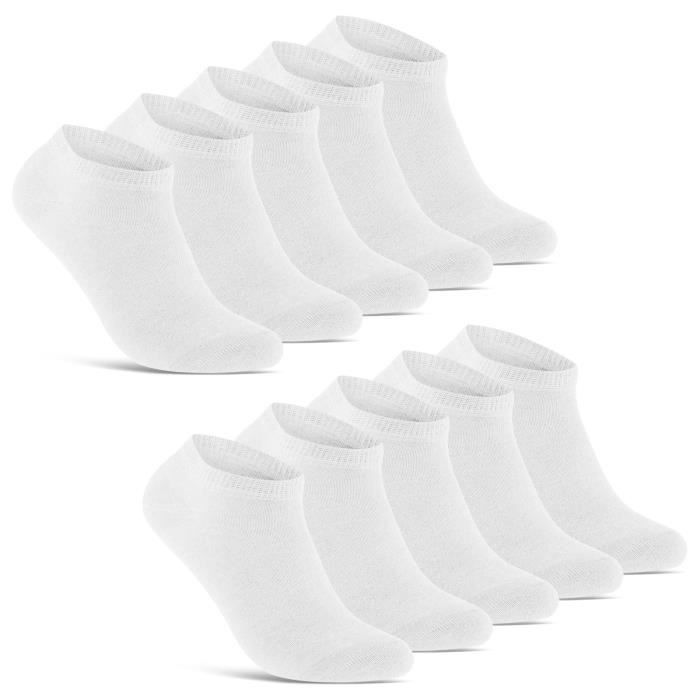 10 Paires Chaussettes Coton Homme/Femme - 80% Coton - Confortables Et Respirantes - OEKO-TEX