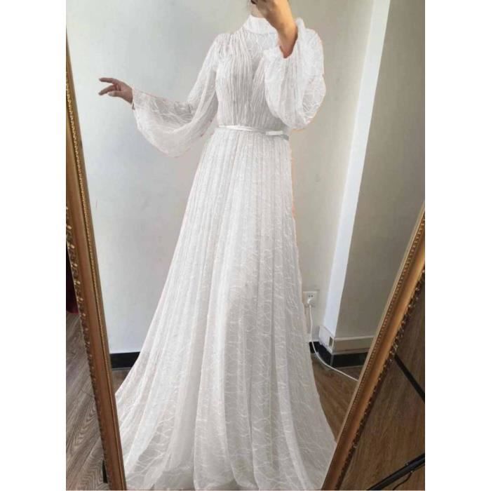 Robe mi-longue élégante pour femmes, Design Chic, décontractée, bureau, taille haute, mode, Slim, manches longues, fente latérale / Robes