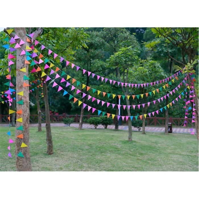 Guirlande De 75 Drapeaux Multicolores 40 Mètres - Décoration Fête, Jardin, Anniversaire