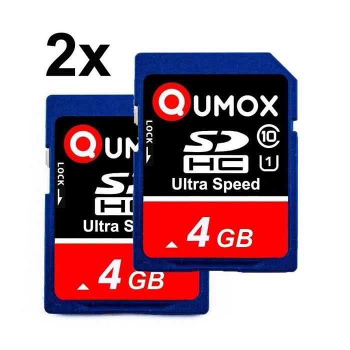 2PCS QUMOX 4Go carte mémoire SD classe 10 - Cdiscount Appareil Photo