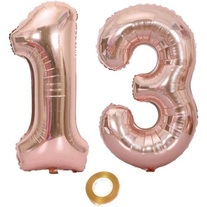 2 Ballons Numéro 13 13 Ballon Rose Gold Girl 40 "Figurines