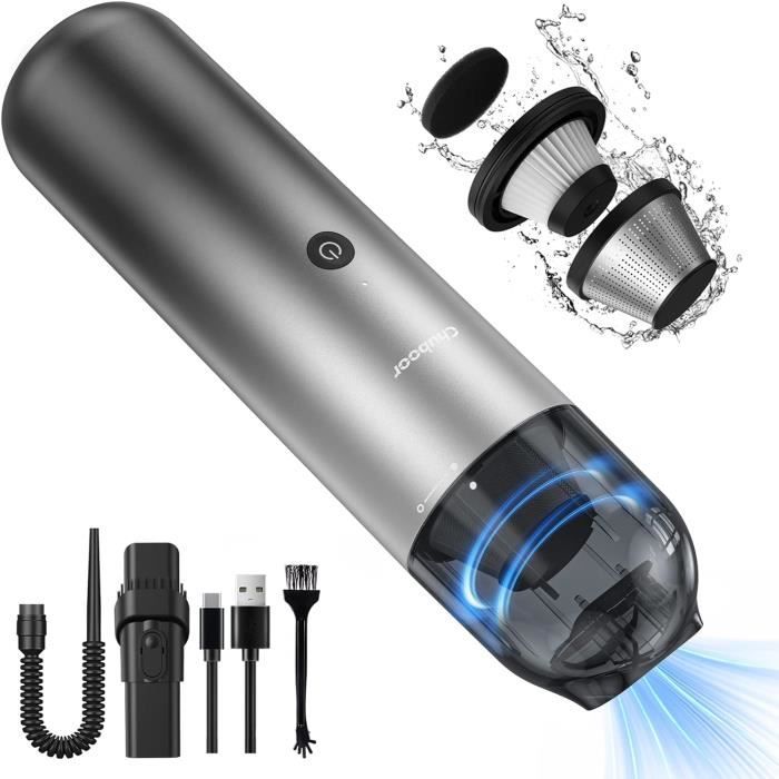 Aspirateur à Main Sans Fil Oskuglin 7000Pa 120W – Ultra Puissant, Léger Et Portable Pour Voiture & Maison (Noir)
