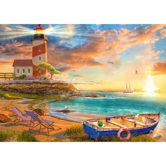 Puzzle adulte - SCHMIDT SPIELE - Coucher de soleil sur la baie du phare - 59765 - 1000 pièces