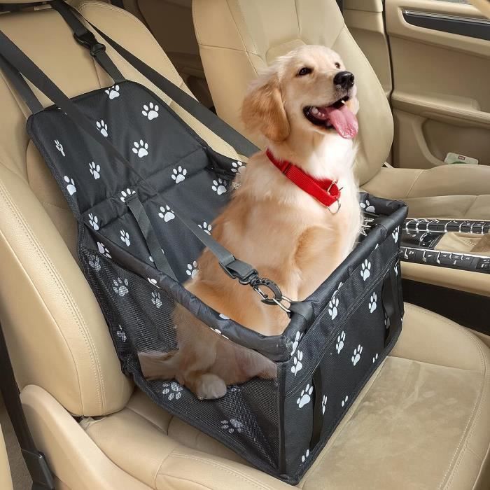 Siège Auto Chien Rehausseur Ultra Solide – Grand Format Pour Chiens Moyens & Grands, Avec Ceintures De Sécurité Et Poches De Rangement