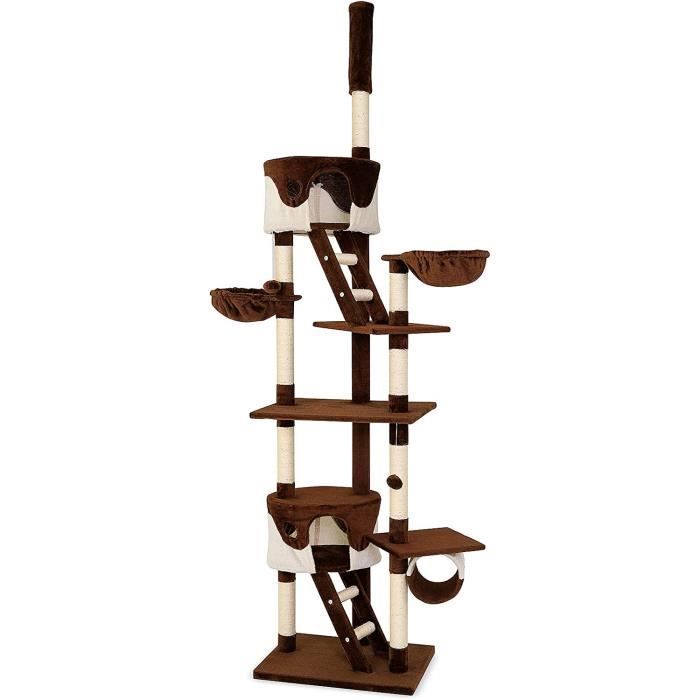 Arbre à Chat Lionto 130 Cm - Griffoir, Jouets, Couchage Douillet - Taille Moyenne - Neuf