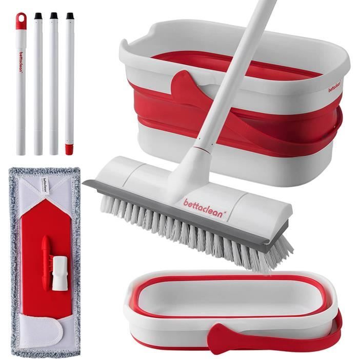 Balai-Serpillère Anti-Poussière Jetable avec Système de Pince,Lazy Portable Mop with 10 Reusable Cloths,Balai pour Nettoyage Humide et Sec,Nettoyeur Mur et Plafond,Balai Nettoyage Sol
