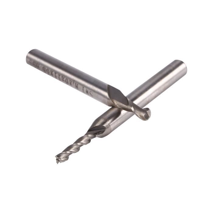 Tbest Extrémité de fraise de nez de boule de flûte HSS 6mm Shank 2 ...