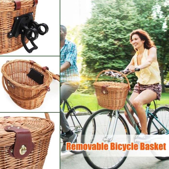 Panier En Osier Ovale Marron 307800410 MV-TEK Porte-Bagages Vélo
