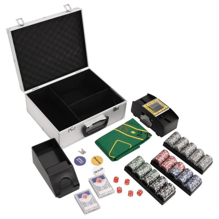 Set De Poker Complet HEITOK - 300 Jetons De 11,5g, Coffret Aluminium, Cartes Et Dés - Pour Soirées Texas Hold'em