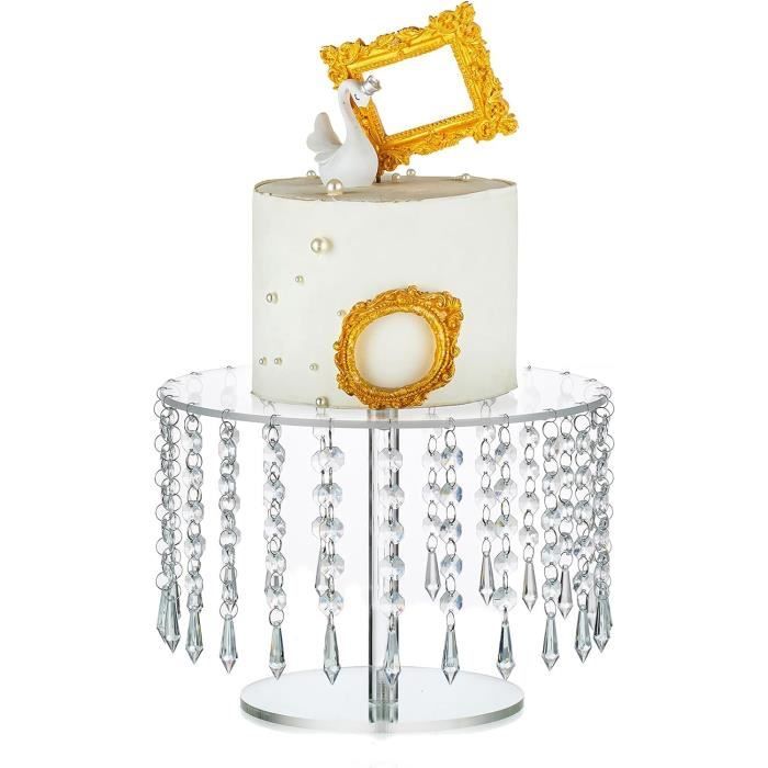 Support Gateau Support Gâteau Wedding 36cm Avec Cerceau Métal Et Base Bois - Présentoir Cupcake Pour Mariage Et Anniversaire Décoration Wedding Cake