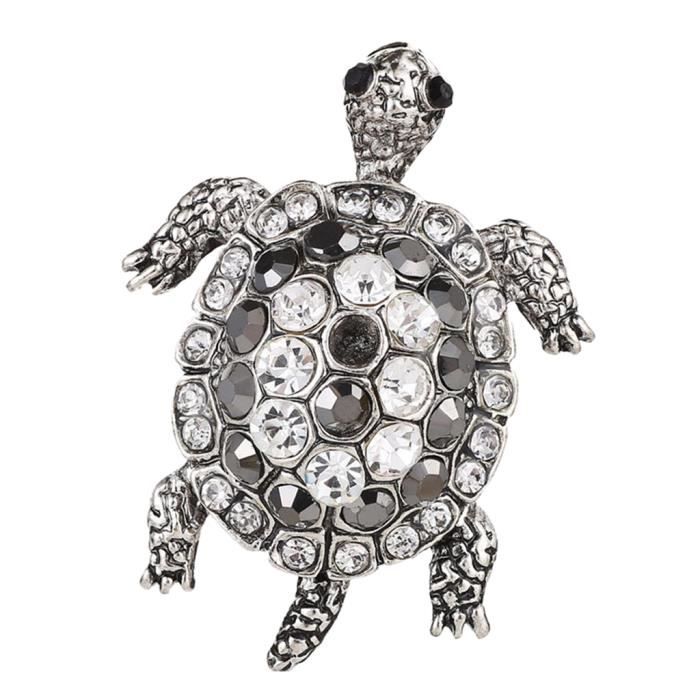 Lot De 4 Broches Tortue Strass - Blanc, Vert, Rose, Bleu - Pour Vêtements, Chapeaux, Sacs
