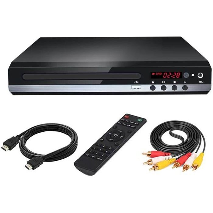 Lecteur DVD Câble AV HDMI compact Entrée USB UHD 1080P 5.1 Stéréo Surround Region-Lecteur CD gratuit pour étude de karaoké à
