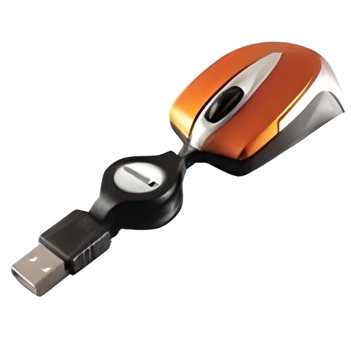 Souris de voyage filaire VERBATIM Mini - Optique - 2 Boutons - PC - Orange