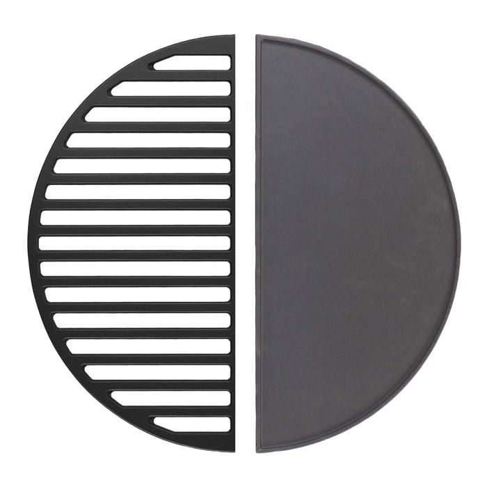 Wiltec Plaque de gril BBQ semi-circulaire - 46,7 x 22,8 x 1,5 cm - en