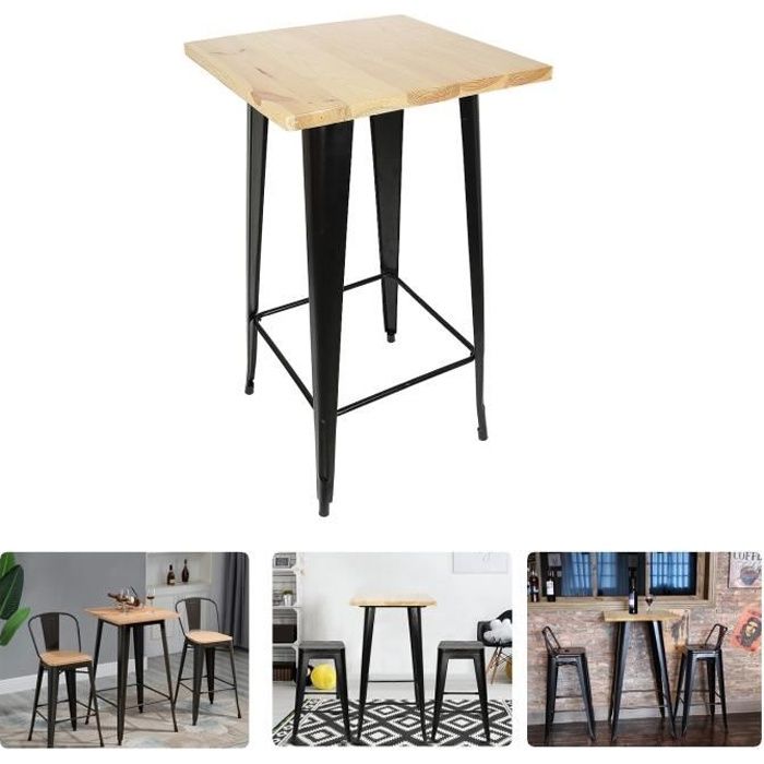 Mange debout / table haute carrée 60x60 , noir Mange debout / table haute carrée 60x60 , noir