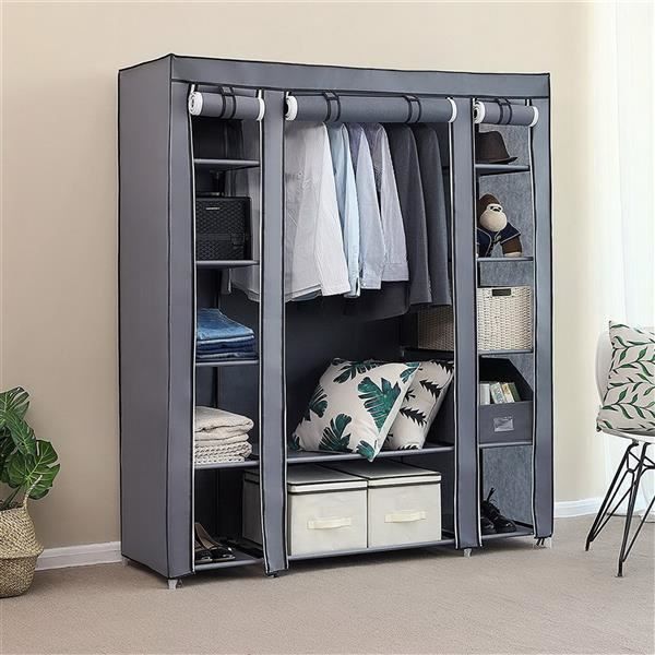 YESCUSTOM Armoire de Rangement GardeRobe Pliable en Tissu intissé