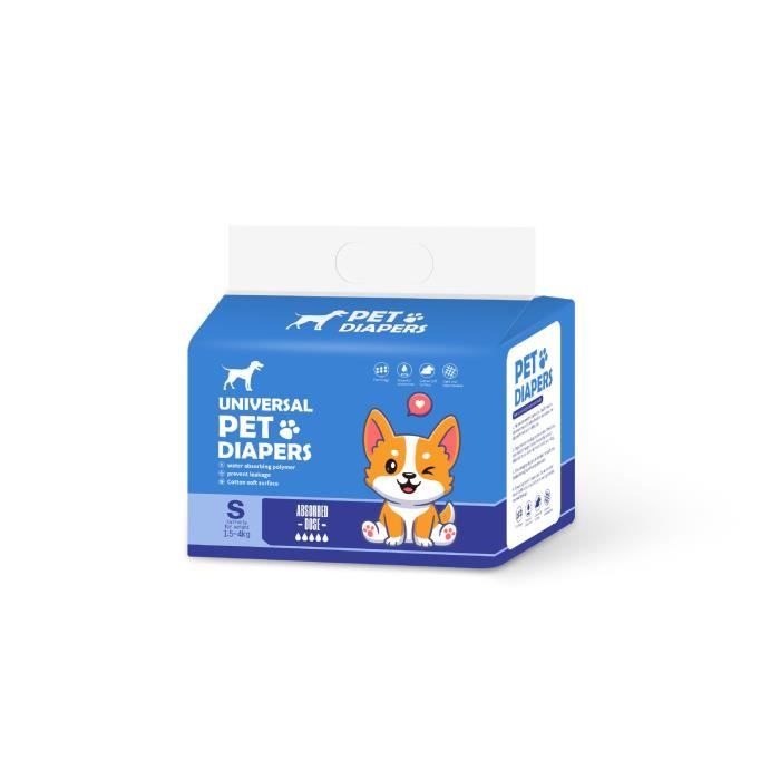 Comparer les prix de Couches Chien Couches mâles de Formation de Chiot mâles jetables Super Absorbant Wraps pour Animaux de Compagnie 12 Pack, S