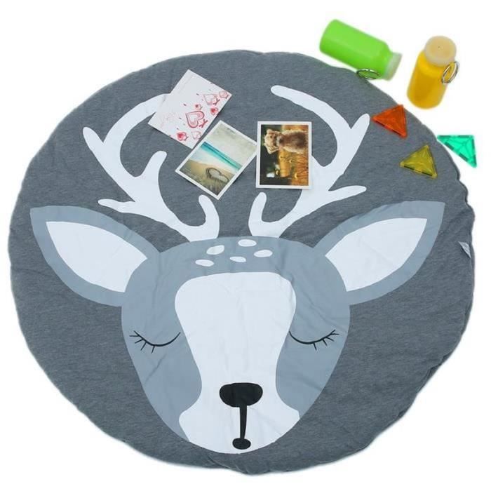 YH21346Tapis d'Éveil Renne de Noel Tapis de Jeu Pour Bébé Tapis Rond