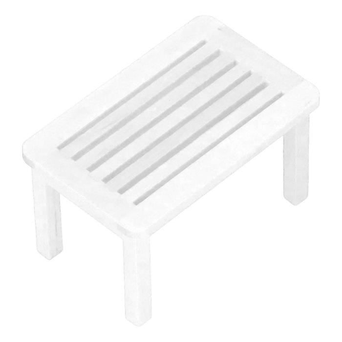 Tabouret 2 Marches Miniature 1/12 – Maison De Poupée – Bois De Bouleau – Blanc