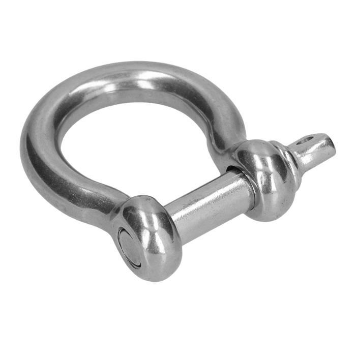 6 Manilles à Vis 1/4" (6mm) Ton Argent – Anneau D Pour Levage Lourd, Acier Inoxydable
