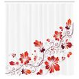 Abakuhaus chinois Rideau de Douche, Ornements Pétale Floral, 175 x 200 CM, rouge blanc-1