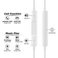 Écouteurs intra-auriculaires antibruit filaires avec microphone pour iPhone - Blanc-1