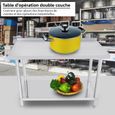 1Pcs Double couche en acier inoxydable Table de travail de cuisine Table de travail Bureau 122 * 61 * 85cm HB024Nouvelle Arrive Y-1