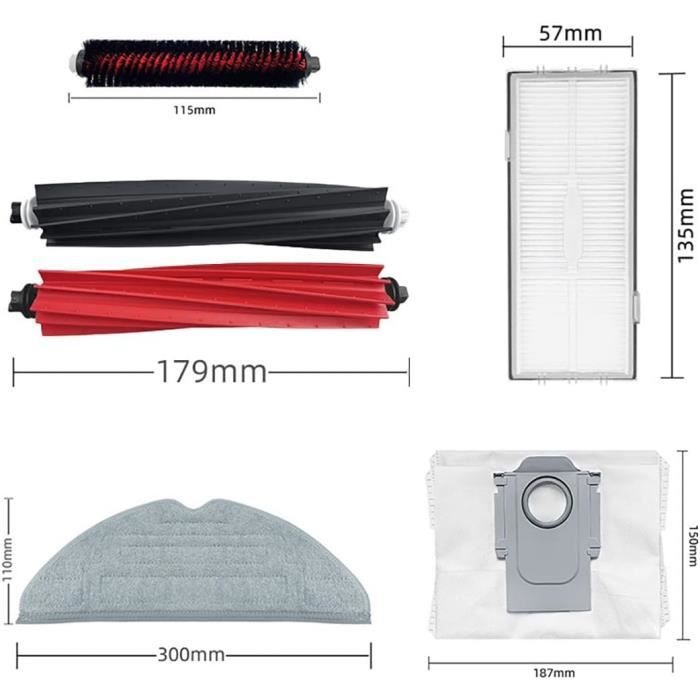 Kit d'accessoires pour Roborock S8 Pro Ultra, 6 Sacs à Poussière, 1 Brosse  à Rouleaux Principale, 4 Brosses Latérales, 2 Filtres, 4 Chiffons de  Serpillère Accessoires : : Cuisine et Maison