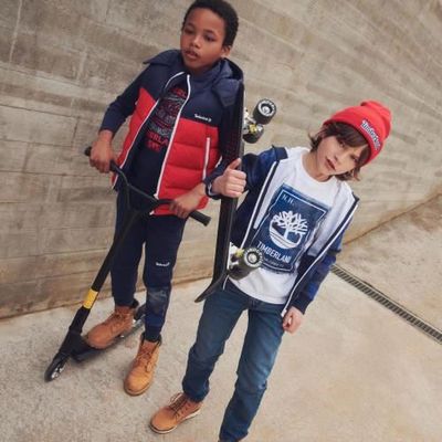Doudoune junior Sans manche Timberland rouge et bleu T25574 988 Rouge Cdiscount Pret a Porter