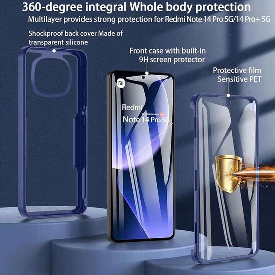 Coque 360° Protection Intégrale Pour Redmi Note 14 Pro 5G - Gel Transparent Anti-Choc