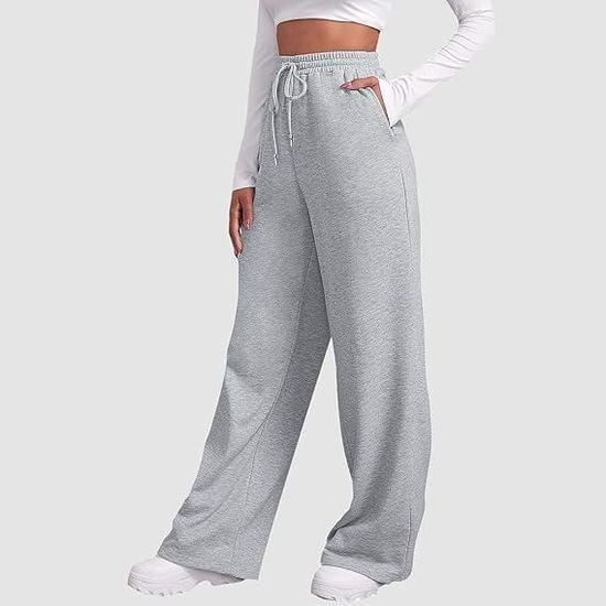 Pantalon Jogging Femme en Coton Pantalon de Survêtement Chaud en Molleton  Peluche Taille Haute Pantalon de Sport Casual Pants Sweatpants Hiver  Pantalon de Training Sport Yoga et Fitness,Gris Clair M : 