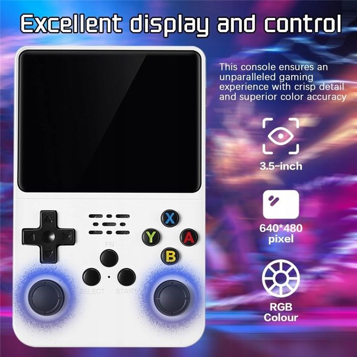 Console Rétro Portable R36s – 128 Go, 3,5 Pouces IPS, Batterie 3500 MAh, Double Système, Cadeau Gamer