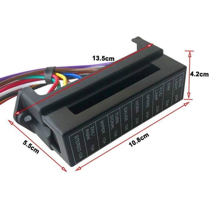 QitinDasen Premium 4 Voies Boîte à Fusibles Avec Câbles, Porte-Fusible