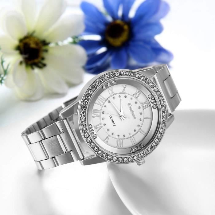 Montre Quartz Homme Faux Diamant Cadran R tro Romain Chiffre