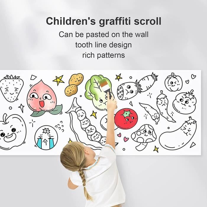 Bricolage enfants dessin rouleau cadeau essentiel tout-petits coloriage  affiche autocollant mural A