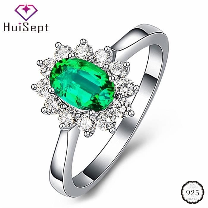 La couleur verte taille 6 bagues en argent 925 pour femmes bijoux