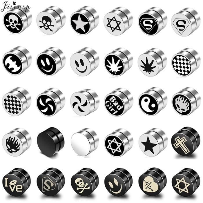 Boucles D'oreilles Goutte Ouija - Style Gothique Punk, Acier Inoxydable, Neuf Avec étiquettes