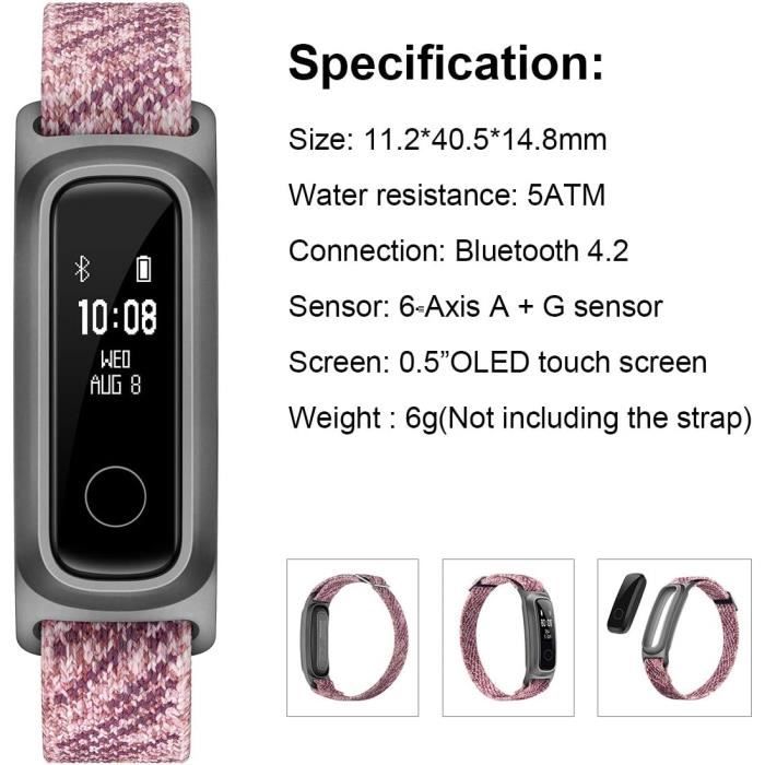 Band 5 Sport Montre Connect e Bracelet Fibre cologique Bracelet