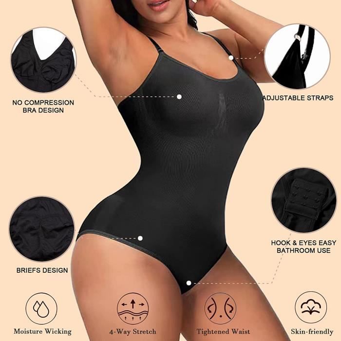 BODY Femme Gaine Ventre Plat Body Sculptant String Shapewear Invisible