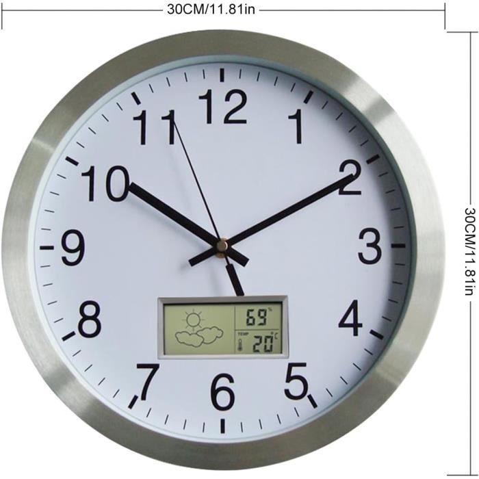 Horloge Murale Radio-Pilotée VINILITE 30 Cm – Silencieuse Sans Tic-Tac, Design Moderne Pour Salon Cuisine Bureau