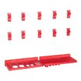 6752HAPPY® Kit de bacs de stockage et panneaux muraux Etagère Boîte à Outils,Bac de Rangement  71 pcs Rouge et noir-2