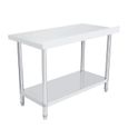 1Pcs Double couche en acier inoxydable Table de travail de cuisine Table de travail Bureau 122 * 61 * 85cm HB024Nouvelle Arrive Y-2
